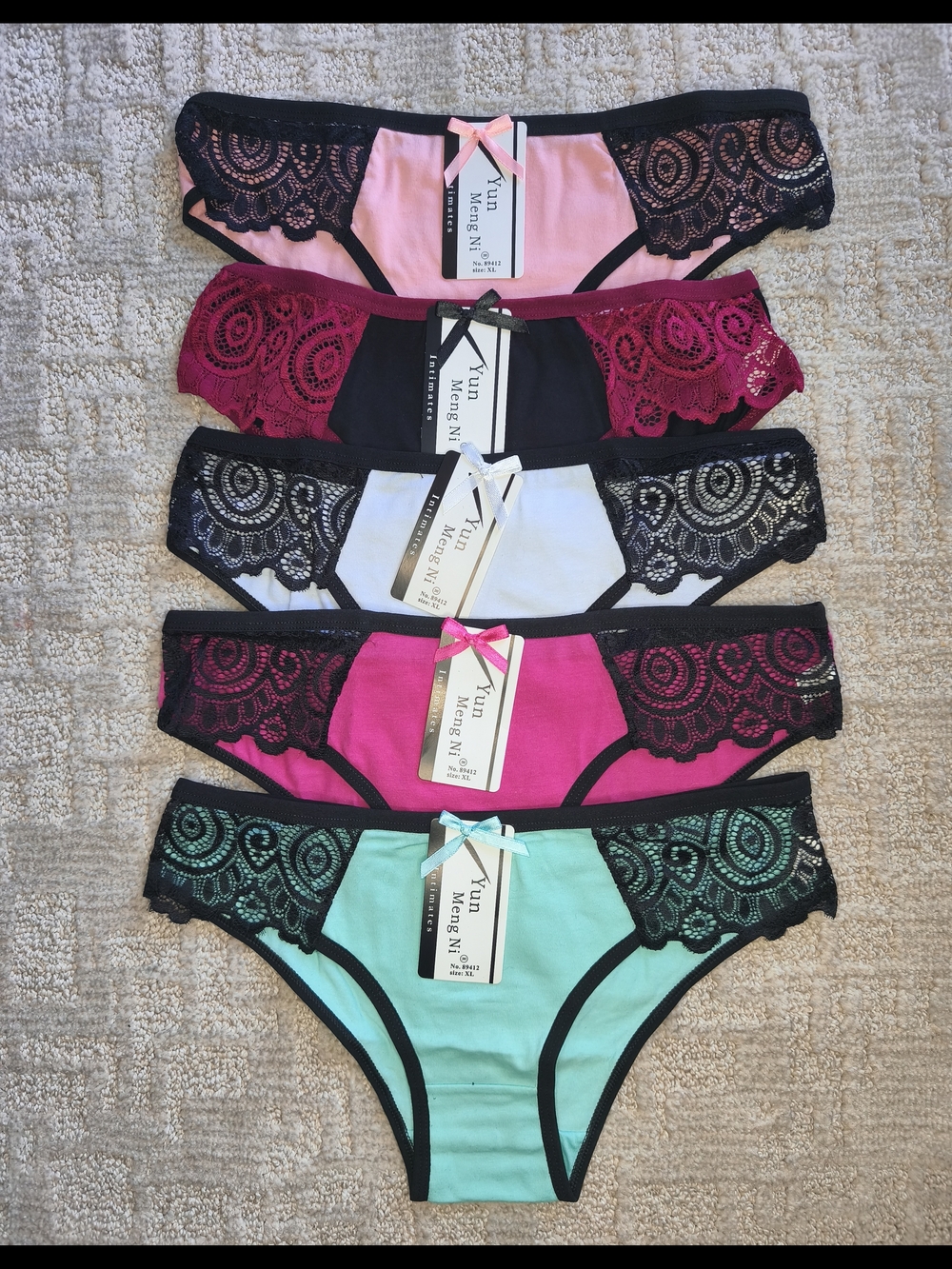 5 Pack Women Lace Panties Cotton Briefs Underwear Sexy Lingerie Yun Meng Ni Lot